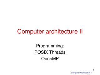 Computer architecture II