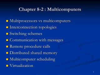 Chapter 8 -2 : Multi computers