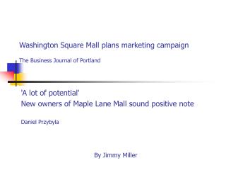 Washington Square Mall plans marketing campaign The Business Journal of Portland