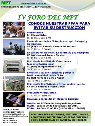 IV FORO DEL MPT