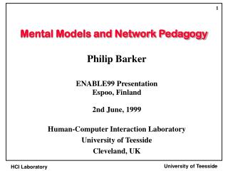 Mental Models and Network Pedagogy