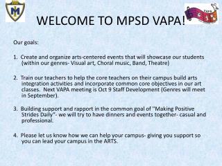 WELCOME TO MPSD VAPA!