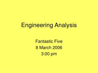 Engineering Analysis