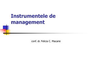 Instrumentele de management