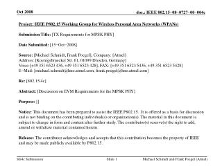 Project: IEEE P802.15 Working Group for Wireless Personal Area Networks (WPANs)