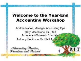 Welcome to the Year-End Accounting Workshop