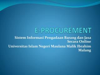 E-PROCUREMENT