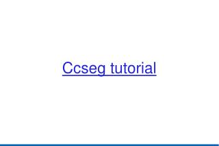 Ccseg tutorial