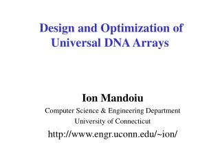 Design and Optimization of Universal DNA Arrays