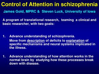 Control of Attention in schizophrenia