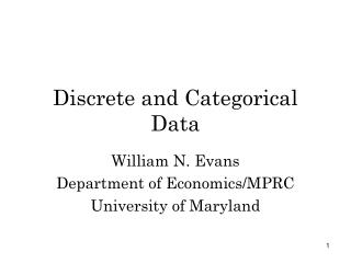 Discrete and Categorical Data