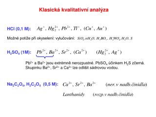 Klasická kvalitativní analýza