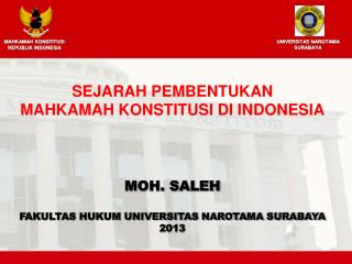 MOH. SALEH FAKULTAS HUKUM UNIVERSITAS NAROTAMA SURABAYA 2013