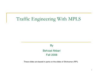 Traffic Engineering With MPLS