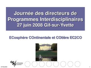 ECosphère COntinentale et COtière EC2CO