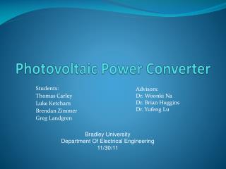 Photovoltaic Power Converter