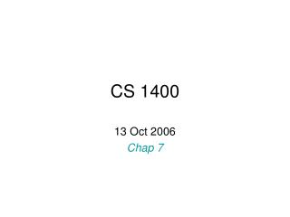CS 1400