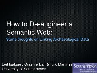 How to De-engineer a Semantic Web: