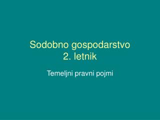 Sodobno gospodarstvo 2. letnik