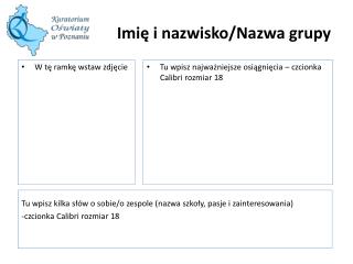 Imię i nazwisko/Nazwa grupy