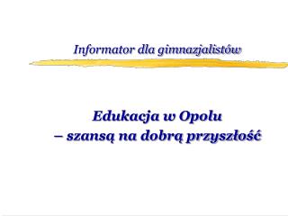 Informator dla gimnazjalistów