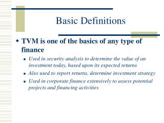 Basic Definitions