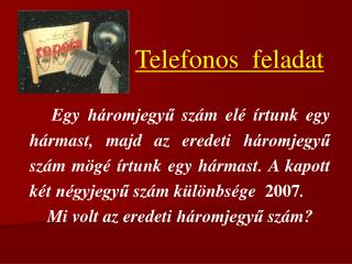 Telefonos feladat