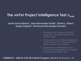 The anYnt Project Intelligence Test  one