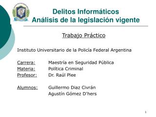 Delitos Informáticos Análisis de la legislación vigente