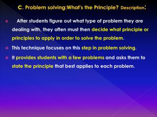 c . Problem solving:What's the Principle? Description :