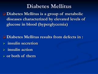 Diabetes Mellitus