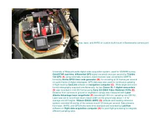 Cameras, laser, and AHRS on custom-built mount in Bandeirante camera port