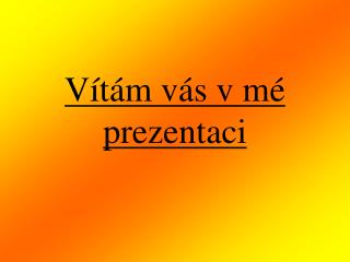 Vítám vás v mé prezentaci