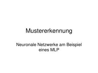 Mustererkennung