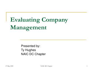 Evaluating Company Management