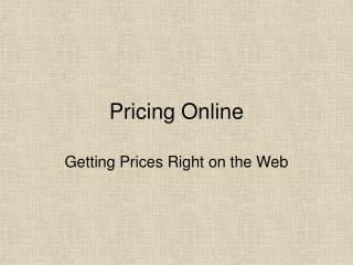 Pricing Online