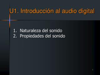 U1. Introducción al audio digital