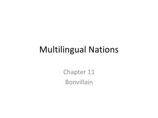 Multilingual Nations