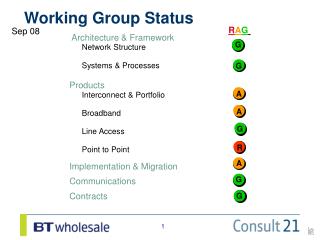 Working Group Status