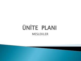 ÜNİTE PLANI