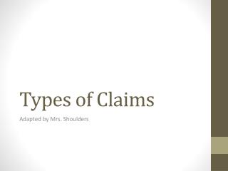 Types of Claims