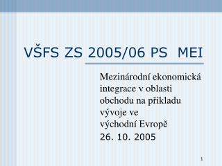 VŠFS ZS 2005/06 PS MEI