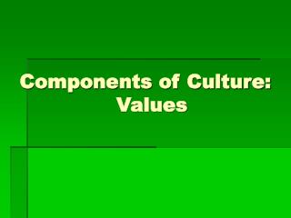 Components of Culture: Values