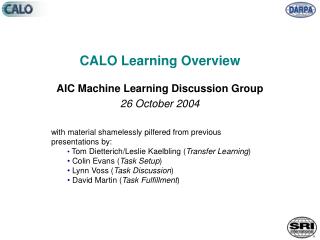 CALO Learning Overview