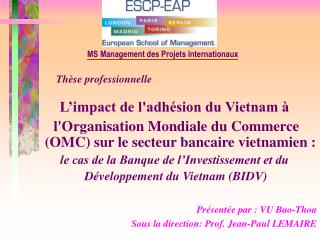 Thèse professionnelle L’impact de l'adhésion du Vietnam à