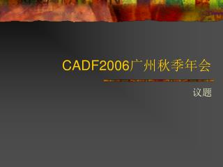 CADF2006 广州秋季年会