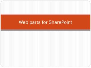 Web parts for SharePoint