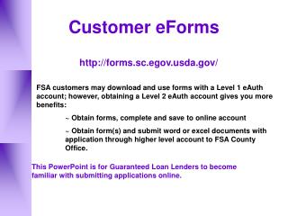 Customer eForms