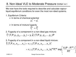 8. Non-Ideal VLE to Moderate Pressure SVNA 14.1