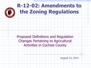R-12-02: Amendments to the Zoning Regulations